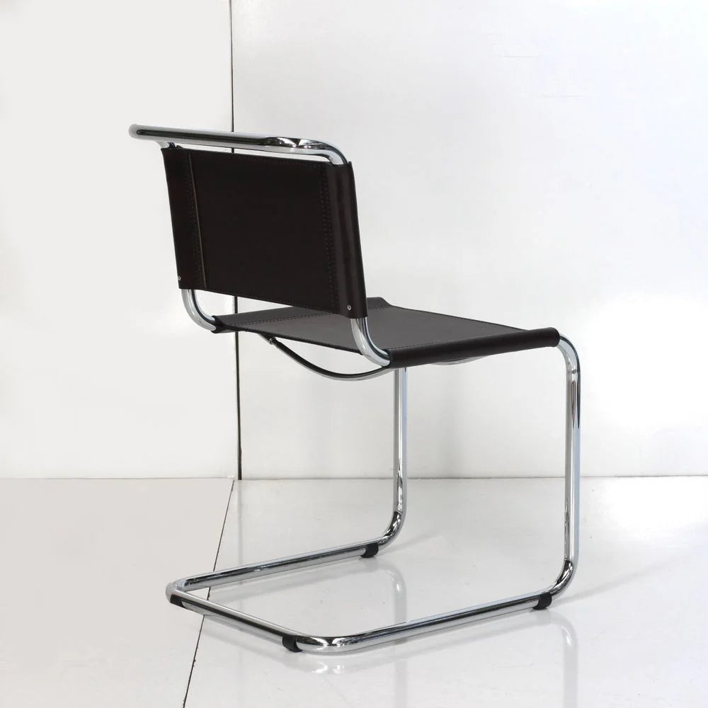 Steel Dining Chair in Chrome-Tone and Black