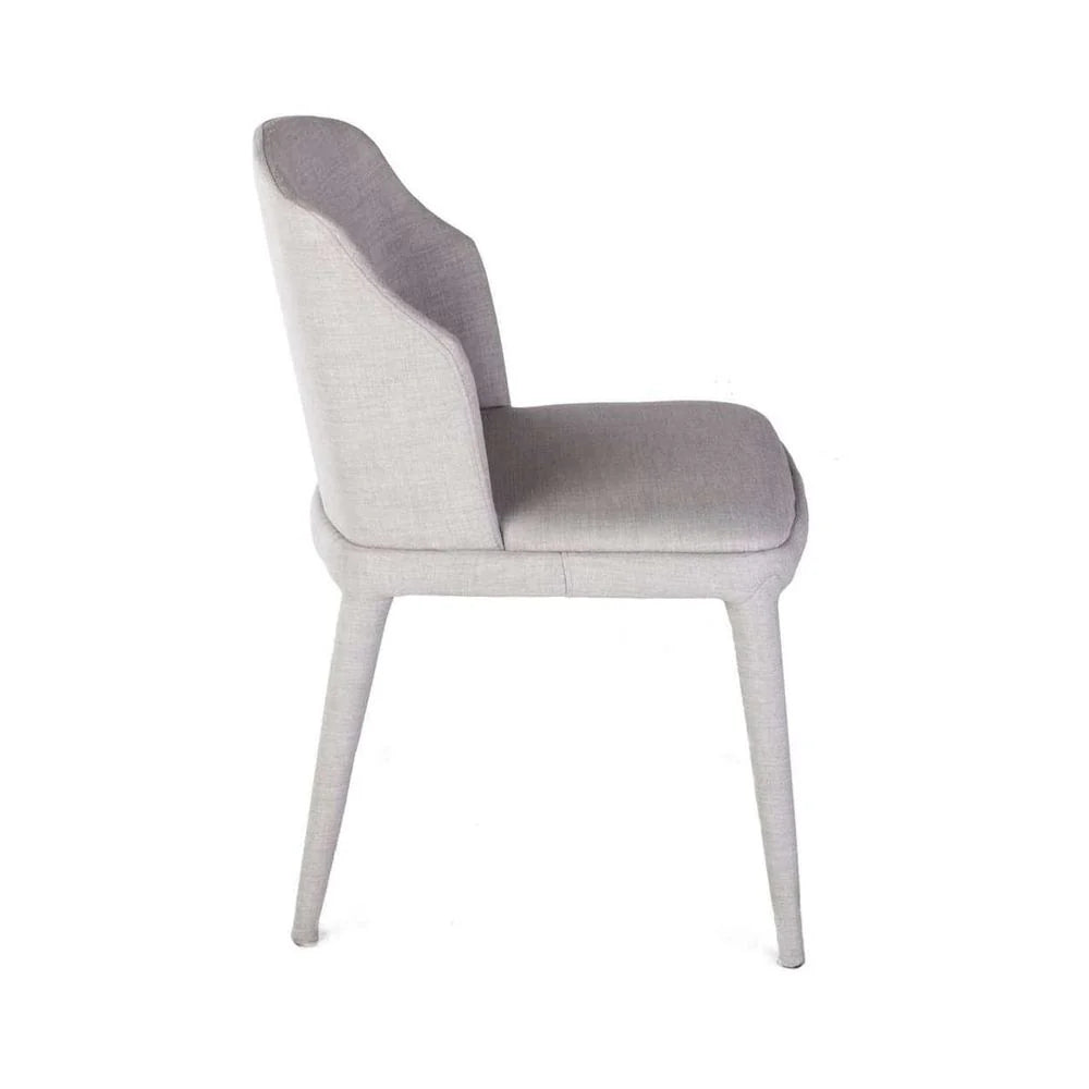 Light Grey Iron and Fabric Side Chair