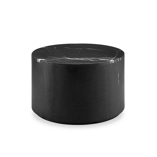 Matte Black Stainless Steel and Marble Coffee Table