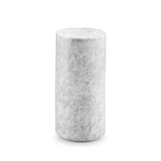 Matte White Stainless Steel and Marble Side Table – FVT046MWHT