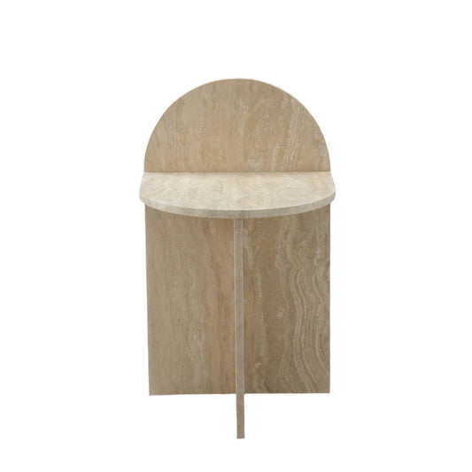 White Travertine Side Table