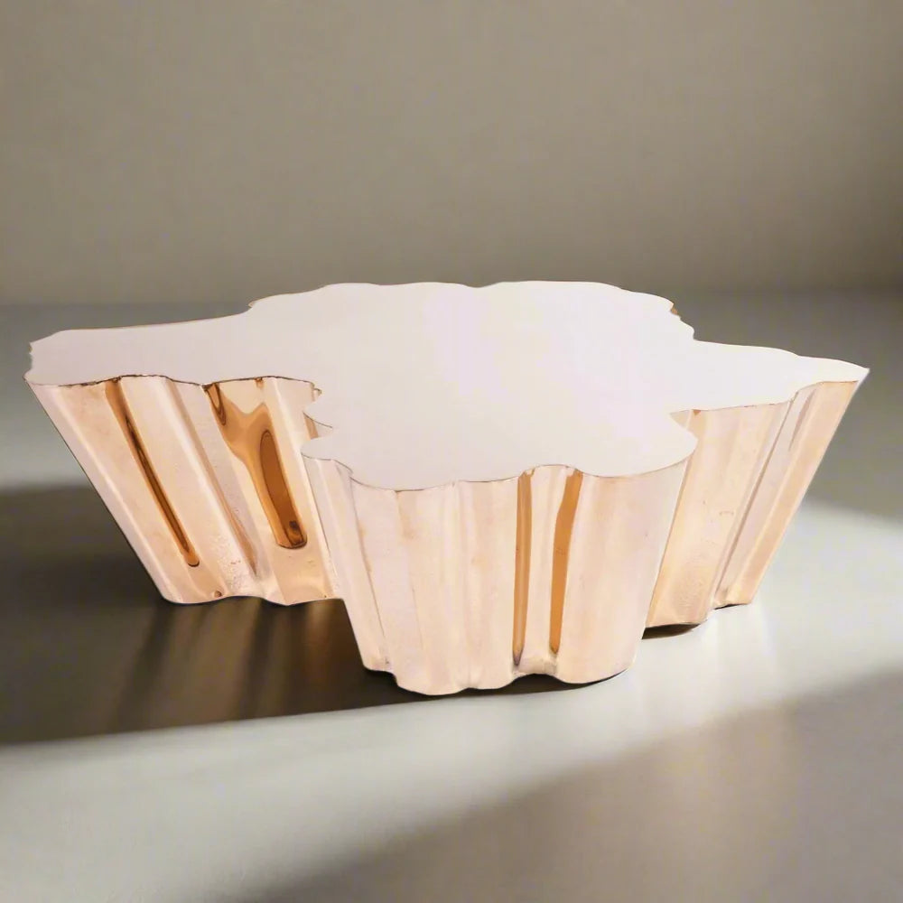 Rose Gold-Tone Stainless Steel Coffee Table