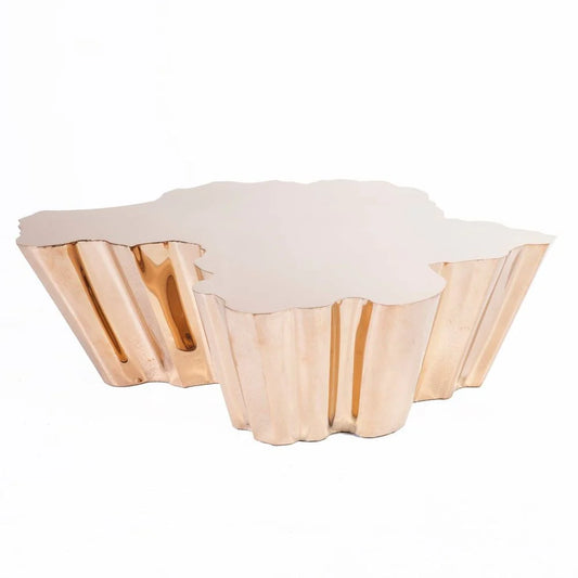 Rose Gold-Tone Stainless Steel Coffee Table