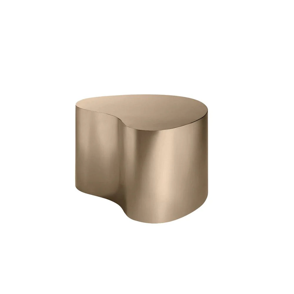 Rose Gold-Tone Stainless Steel and Marble Coffee Table, 24-Inch