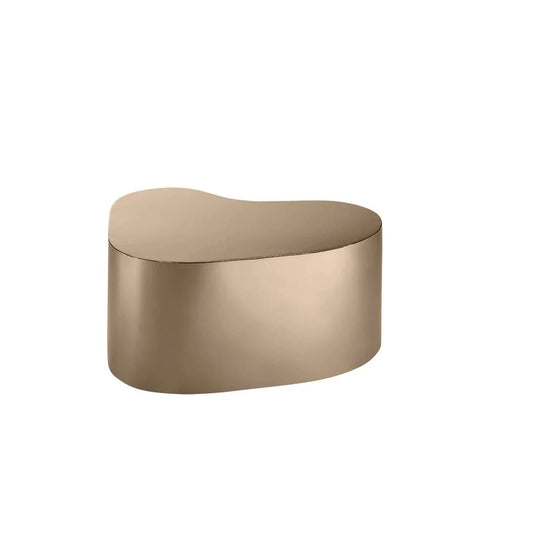 Rose Gold-Tone Stainless Steel and Marble Coffee Table, 24-Inch