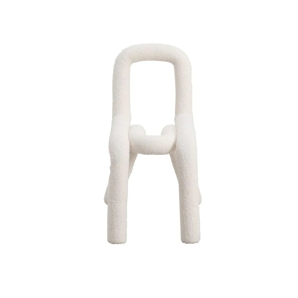 White Fabric Dining Side Chair