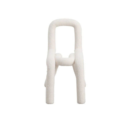 White Fabric Dining Side Chair