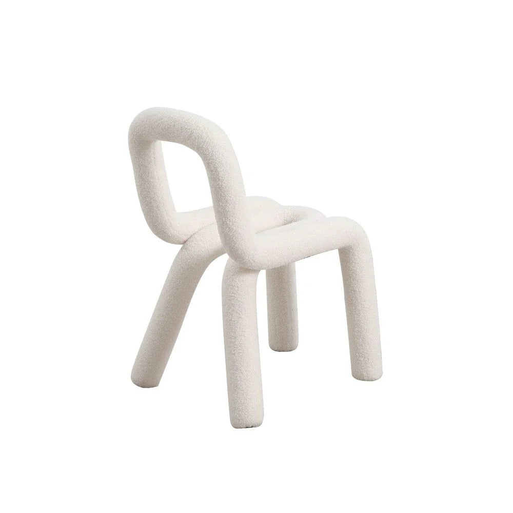 White Fabric Dining Side Chair