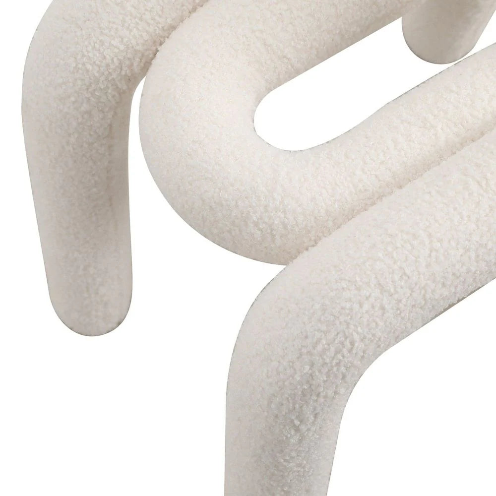 White Fabric Dining Side Chair