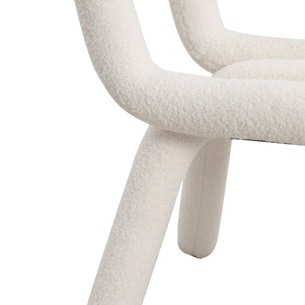 White Fabric Dining Side Chair