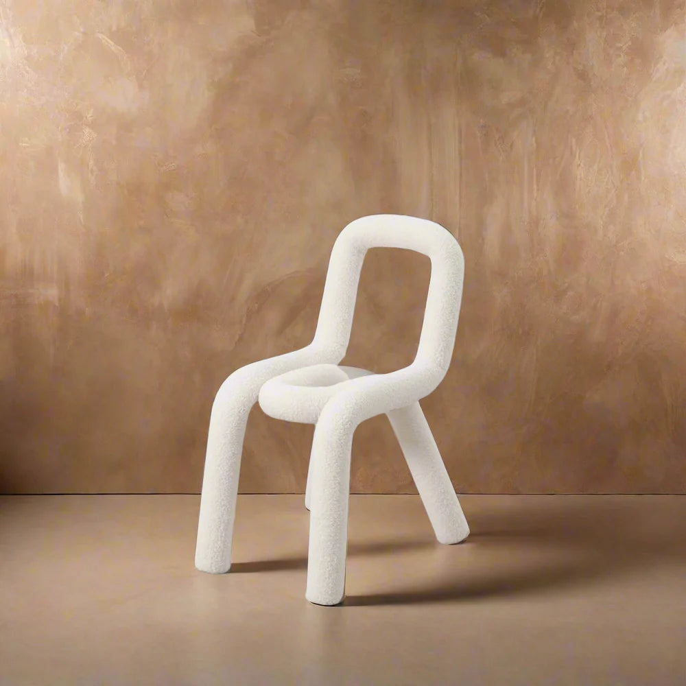 White Fabric Dining Side Chair