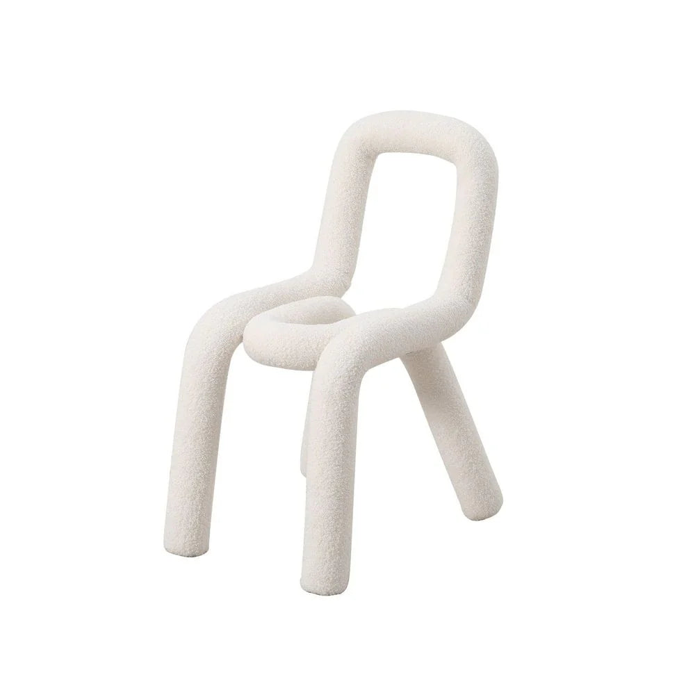 White Fabric Dining Side Chair
