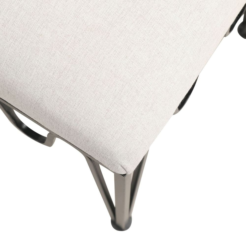 Fabric and Metal Dining Chair in Grey and Black