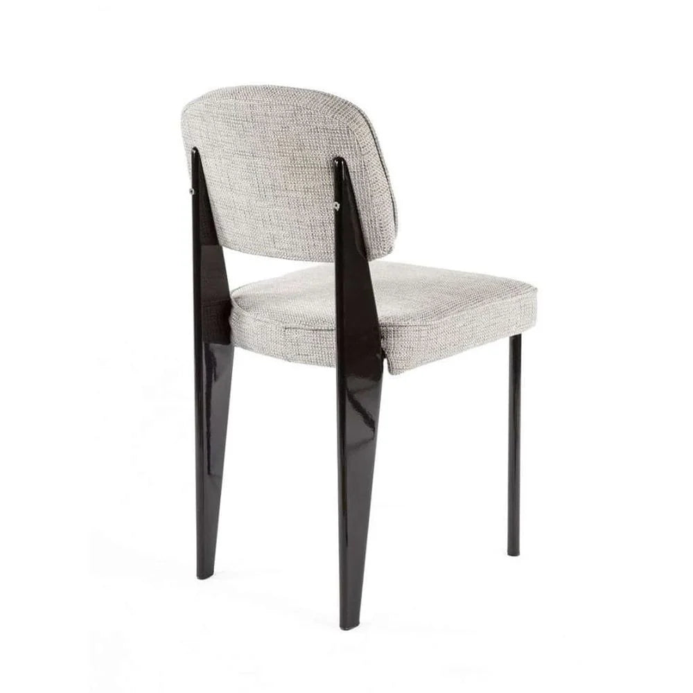 Grey Fabric and Metal Dining Chair