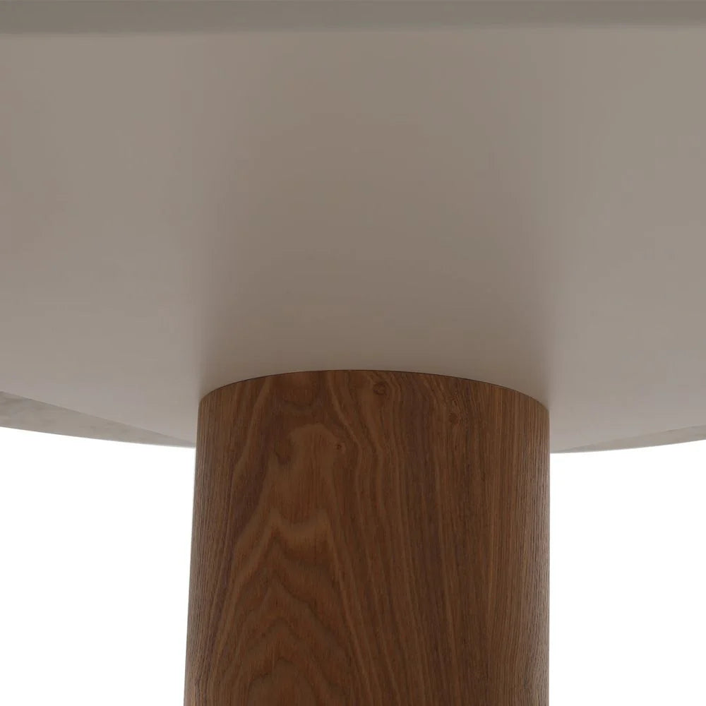 Ash Veneer and Marble Coffee Table in White and Natural, 51.2-Inch