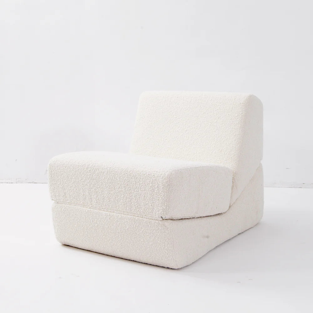 Off-White Boucle Convertible Lounge Chair – FYC1391OWHT