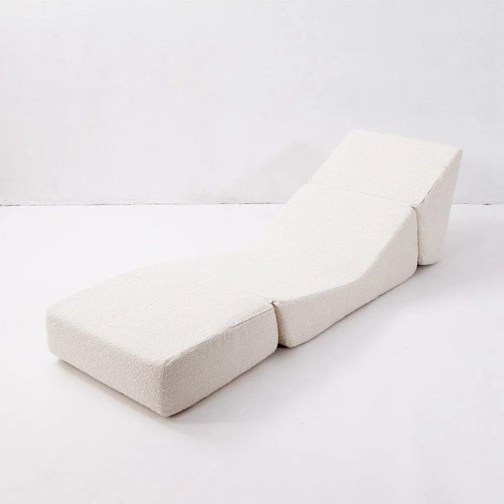 Off-White Boucle Convertible Lounge Chair – FYC1391OWHT