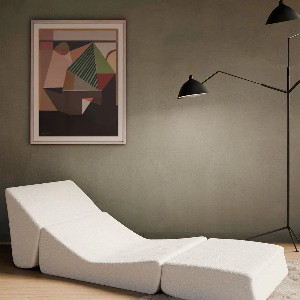 Off-White Boucle Convertible Lounge Chair – FYC1391OWHT