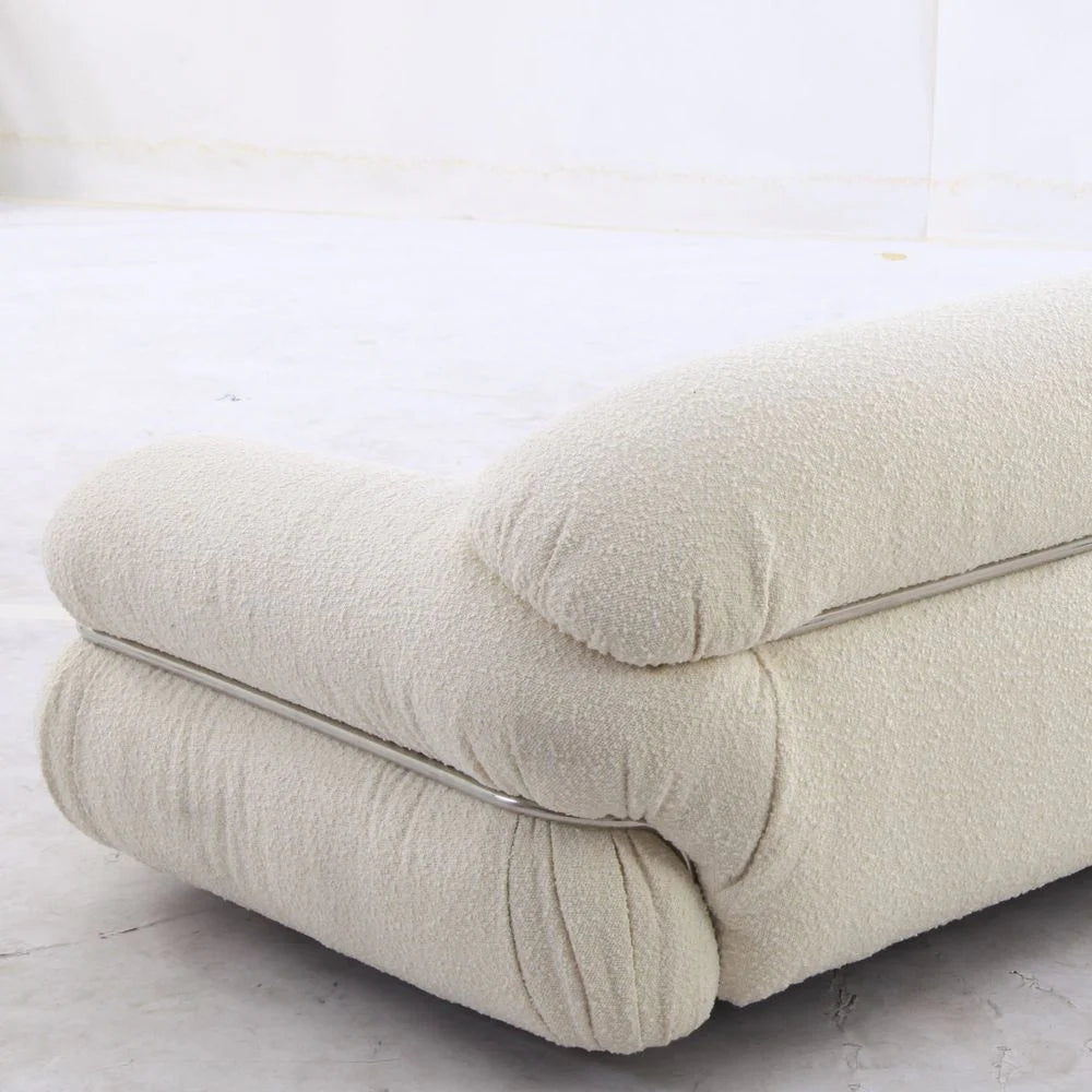 Off-White Boucle Sofa, 94.5-Inch