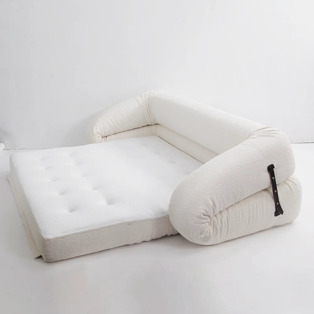 Off-White Boucle Sofa Bed