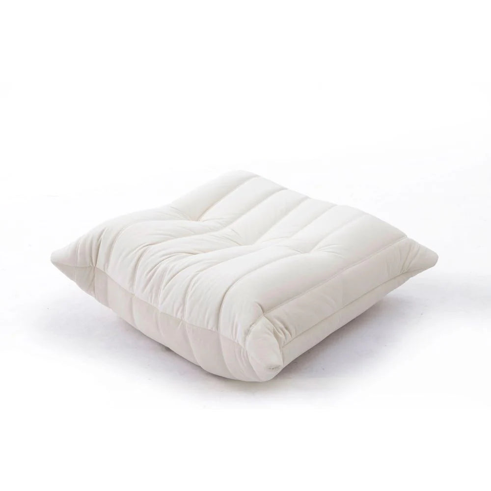 Ivory Velvet Ottoman