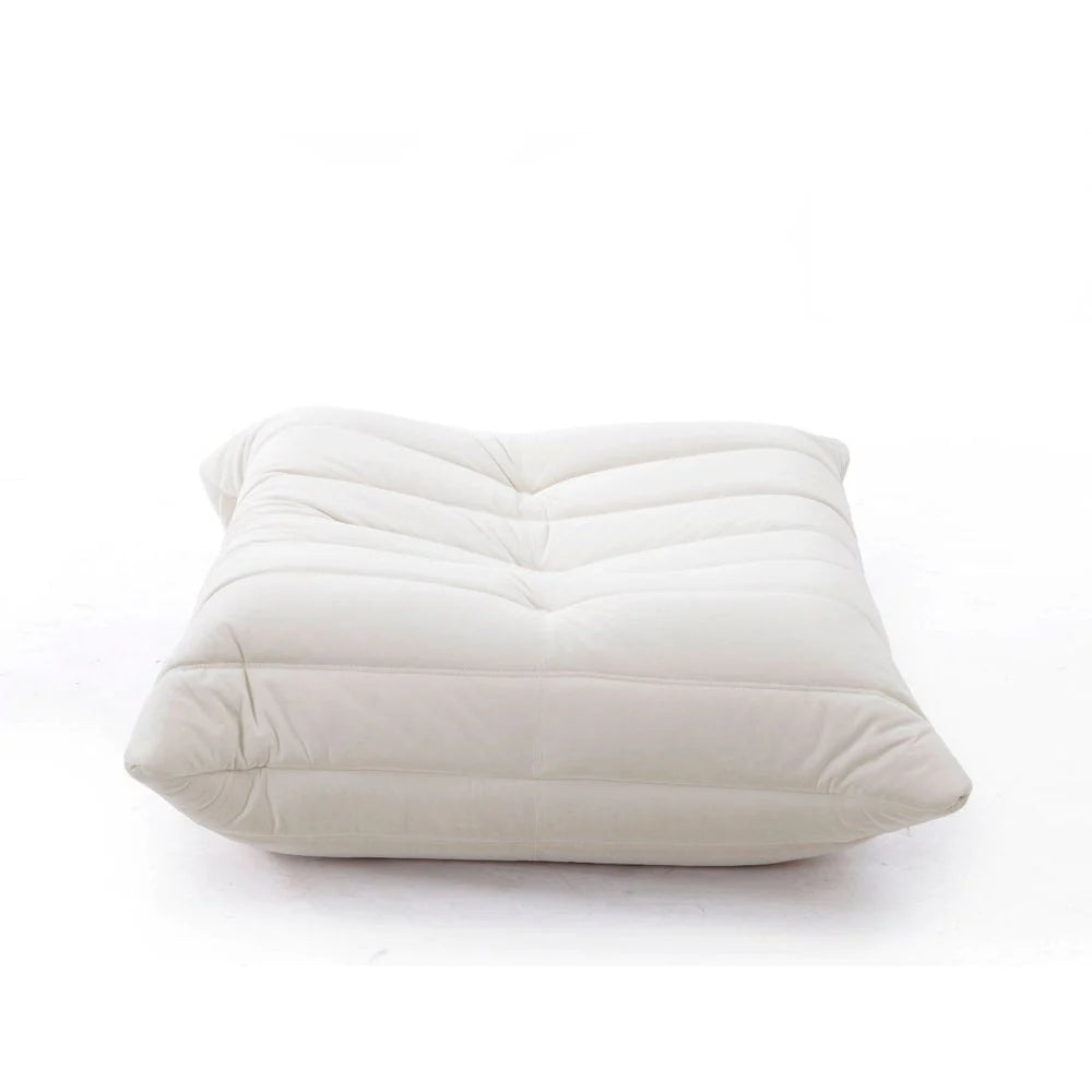 Ivory Velvet Ottoman