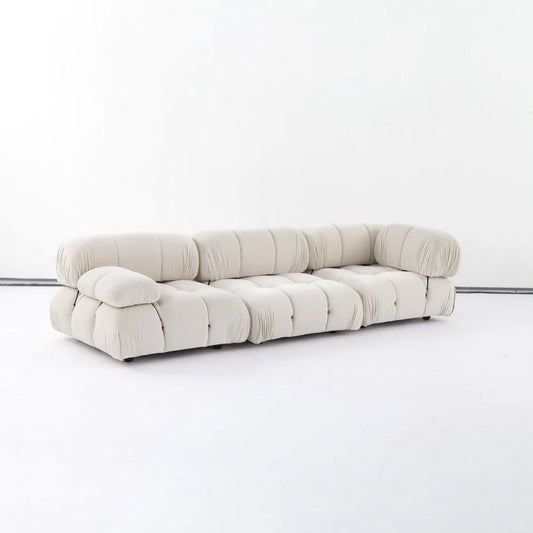 Ivory Wood and Velvet Sectional Middle Module