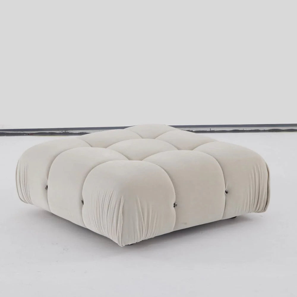 Beige Velvet Ottoman – FYS0763BGE
