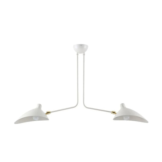 Matte White Solid Brass and Steel Ceiling Lamp