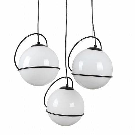 Matte Black Glass and Metal Pendant Light