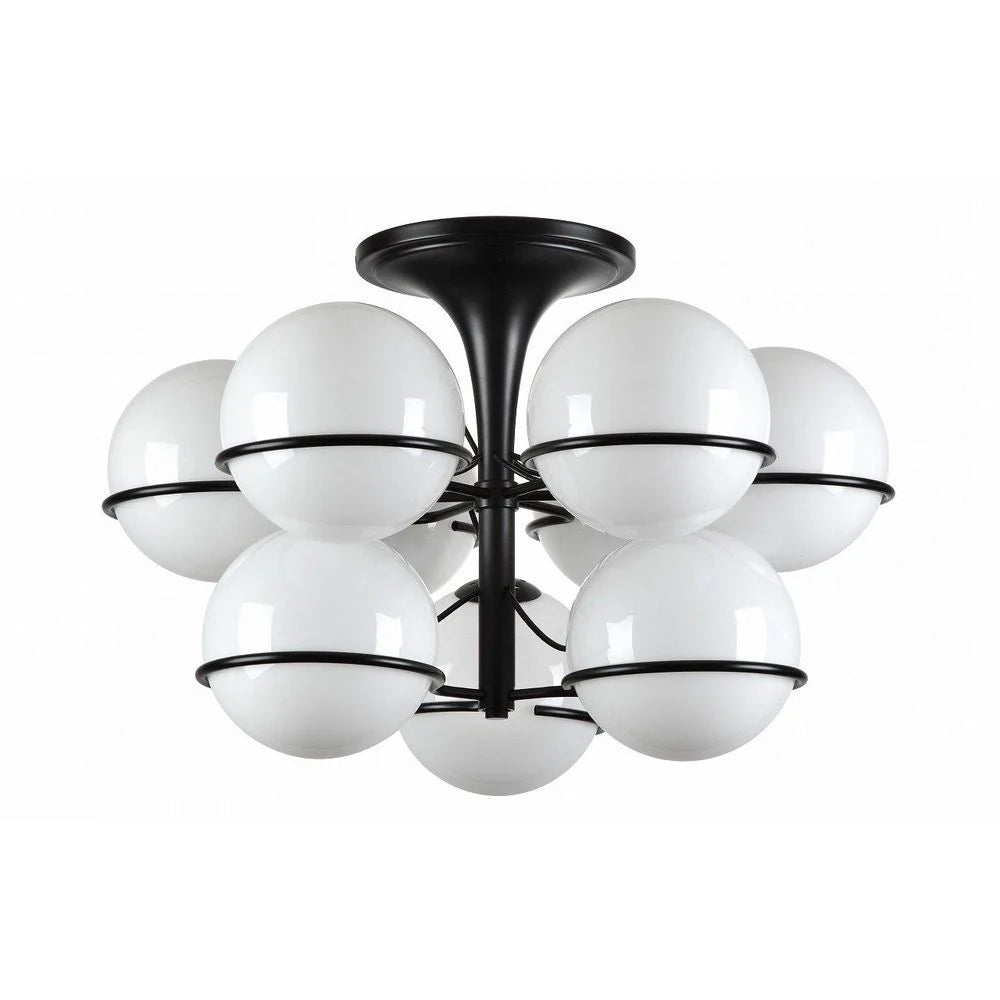 Matte Black Glass Flush Mount Light