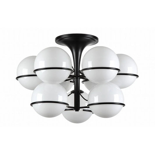 Matte Black Glass Flush Mount Light