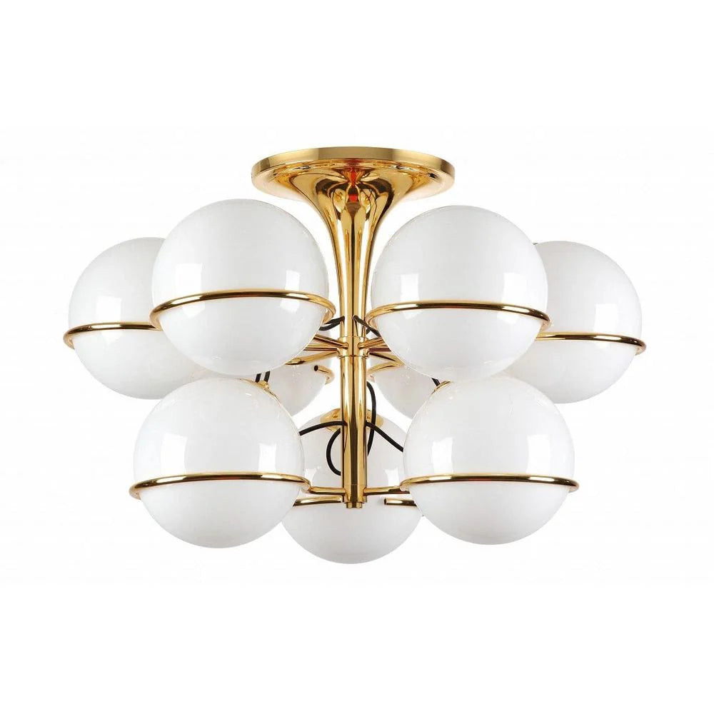 Champagne Gold-Tone Glass Flush Mount Light