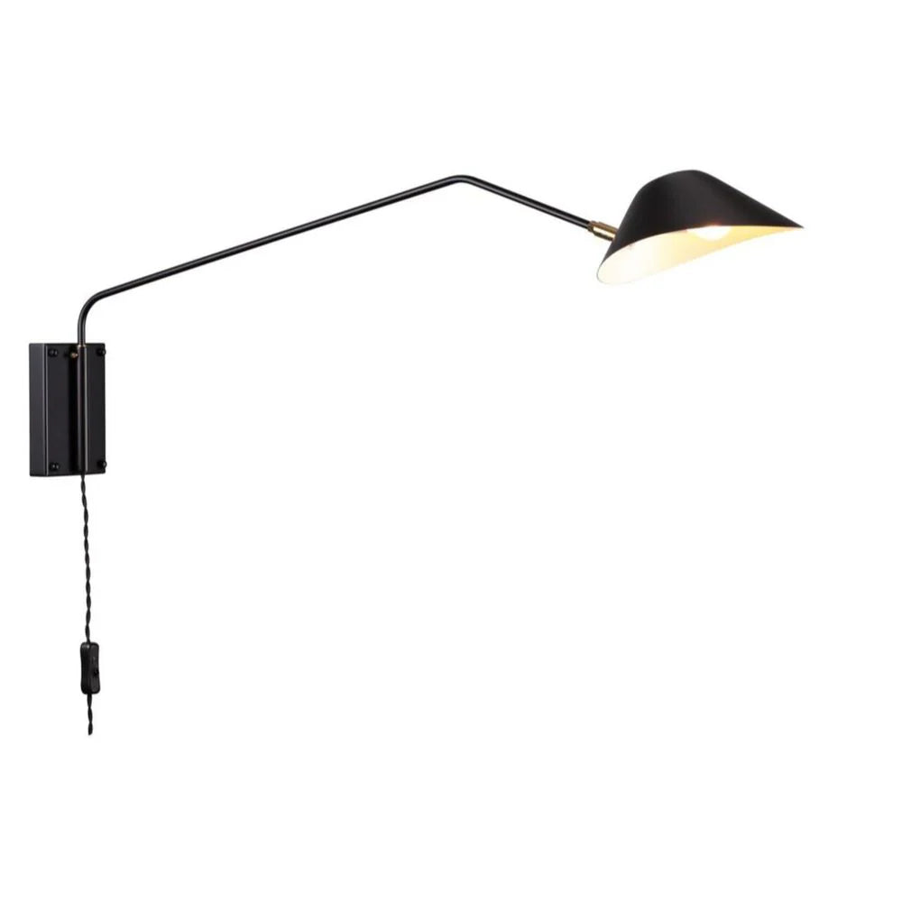 Black Steel and Aluminum Wall Sconce