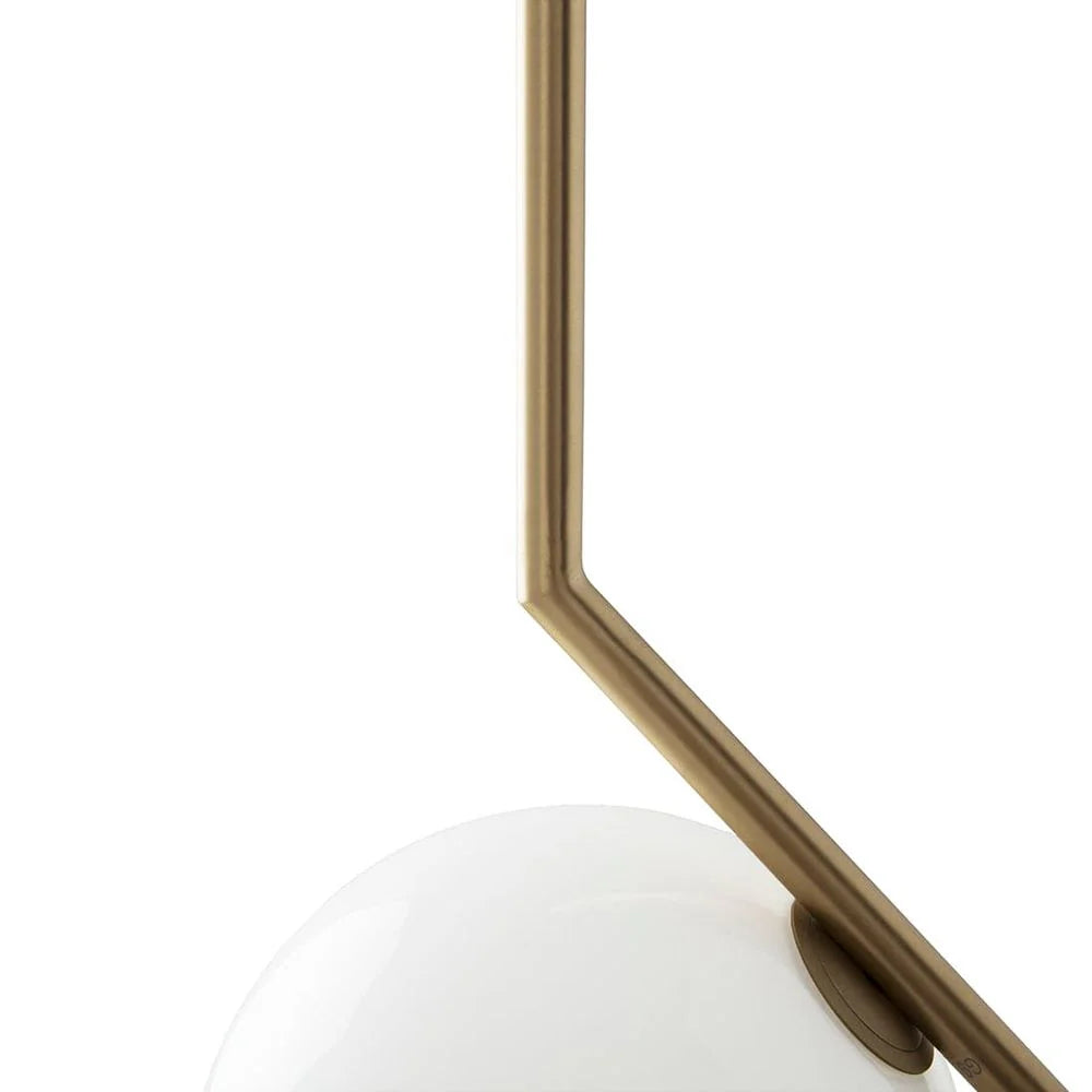 White Brass and Glass Pendant Light