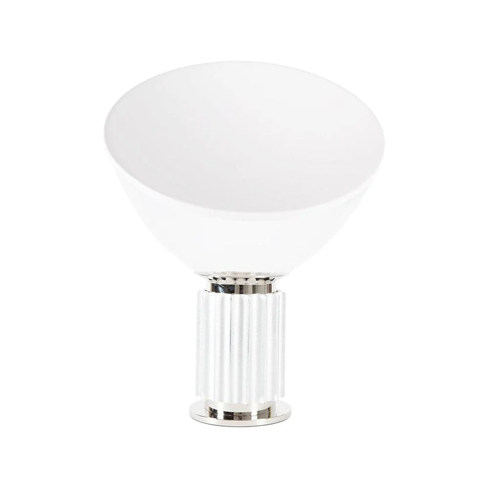Iron Table Lamp in Silver-Tone and White