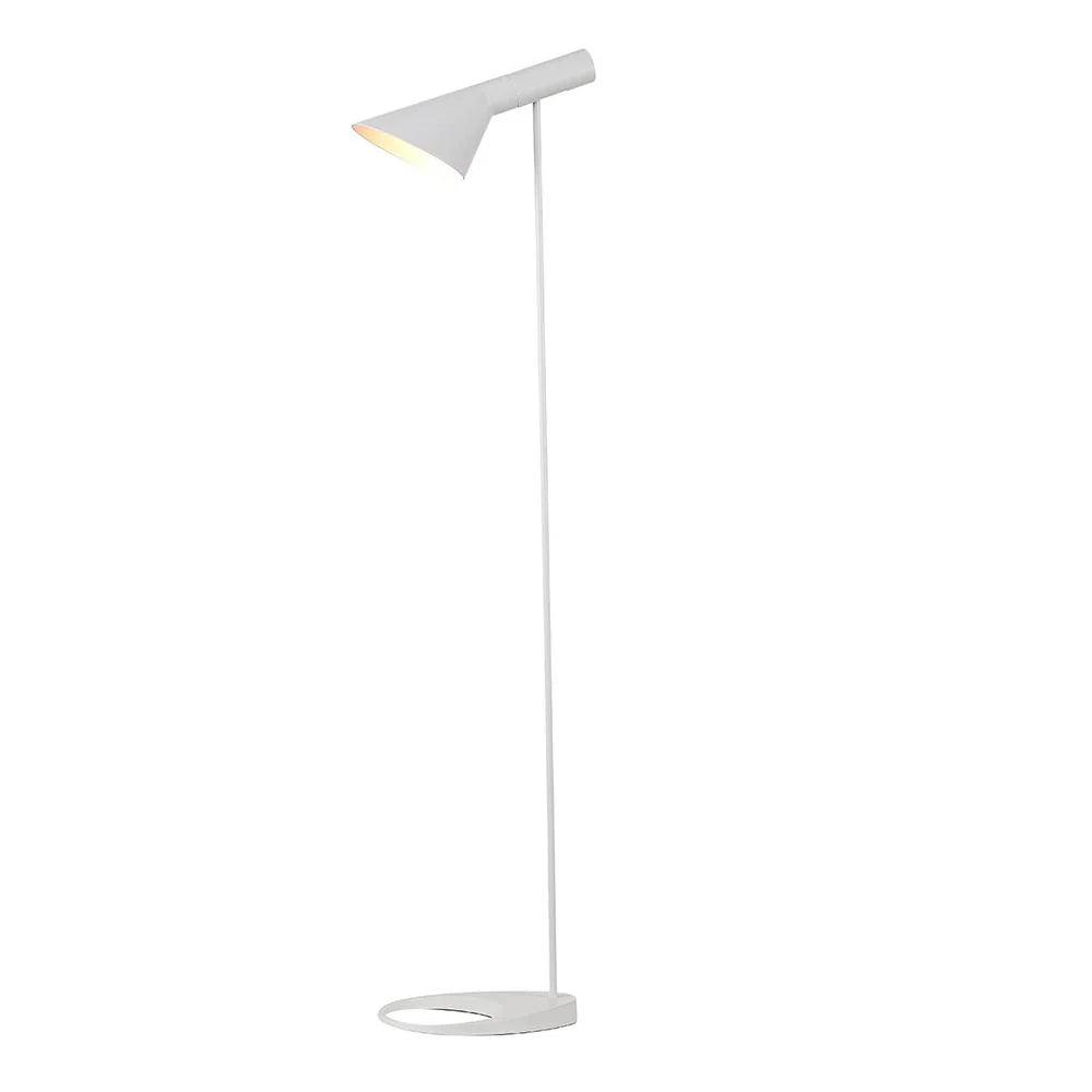 White Iron and Aluminum Floor Lamp