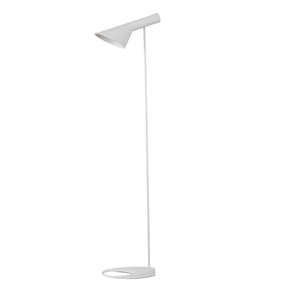 White Iron and Aluminum Floor Lamp