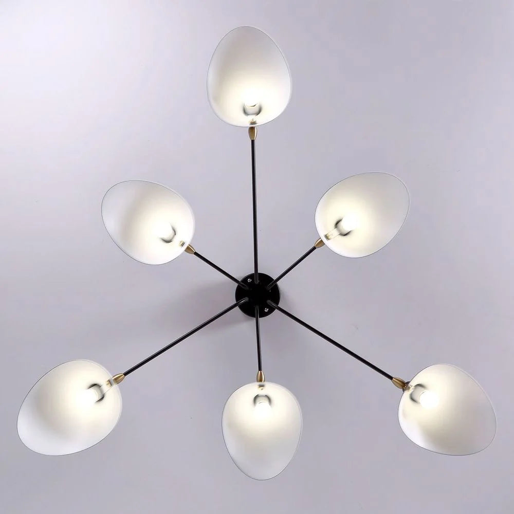 Black Brass and Iron Flush Mount Light