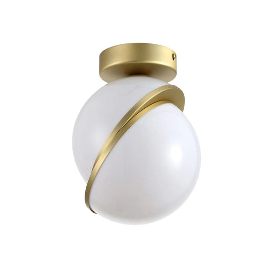 Brass-Tone Iron and Acrylic Flush Mount Light
