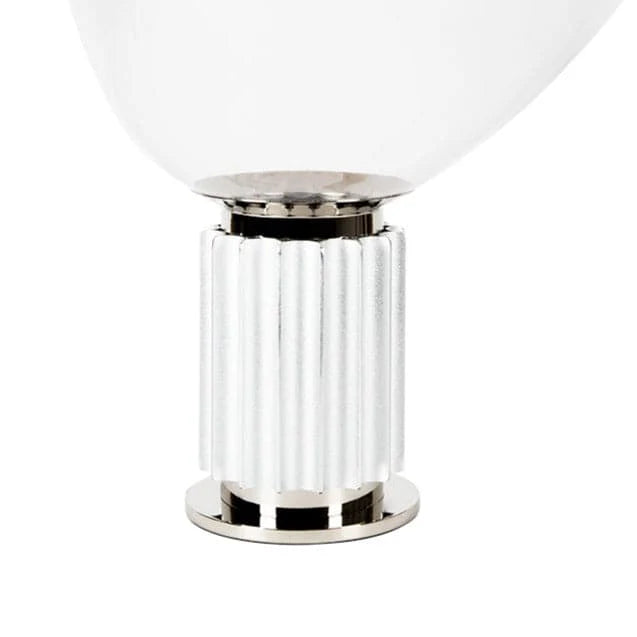 Iron Table Lamp in Silver-Tone and White