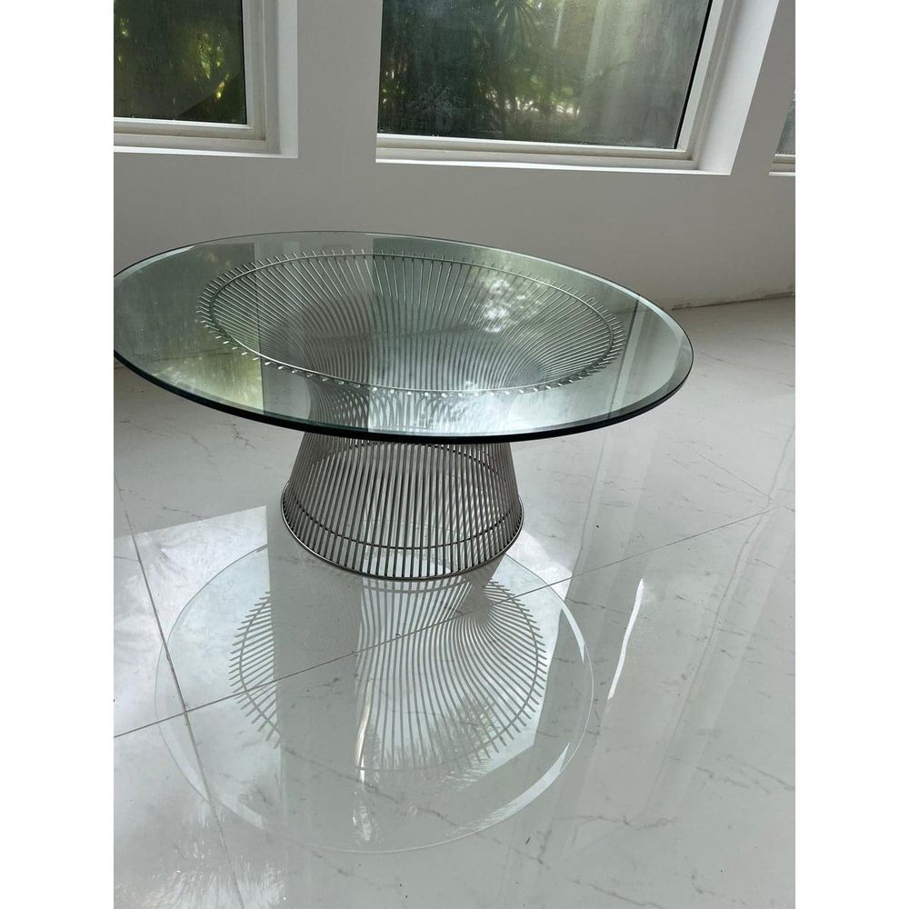 Stainless Steel and Glass Coffee Table