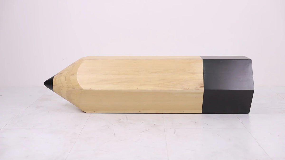 Mahogany Bench in Natural and Black, 69.7-Inch