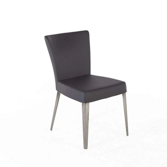 Grey Stainless Steel and Iron Side Chair