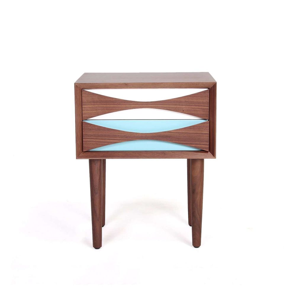 Walnut Veneer Nightstand, 16-Inch