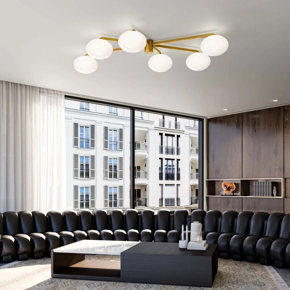 Black Wood and Leather Right-Arm-Facing Sectional Element